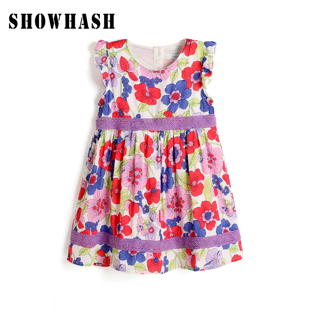 SHOWHASH new sales discount baby girl casual dress cotton floral dresses children clothing