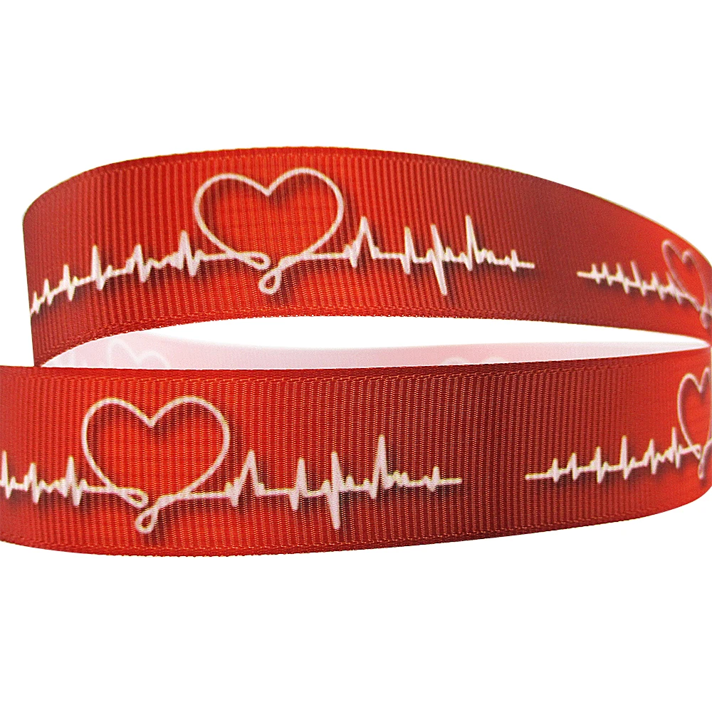 

David accessories 7/8"22mm Valentine's Day footprint polyester ribbon 5yds,DIY handmade materials,wedding gift wrap,5Yc3255