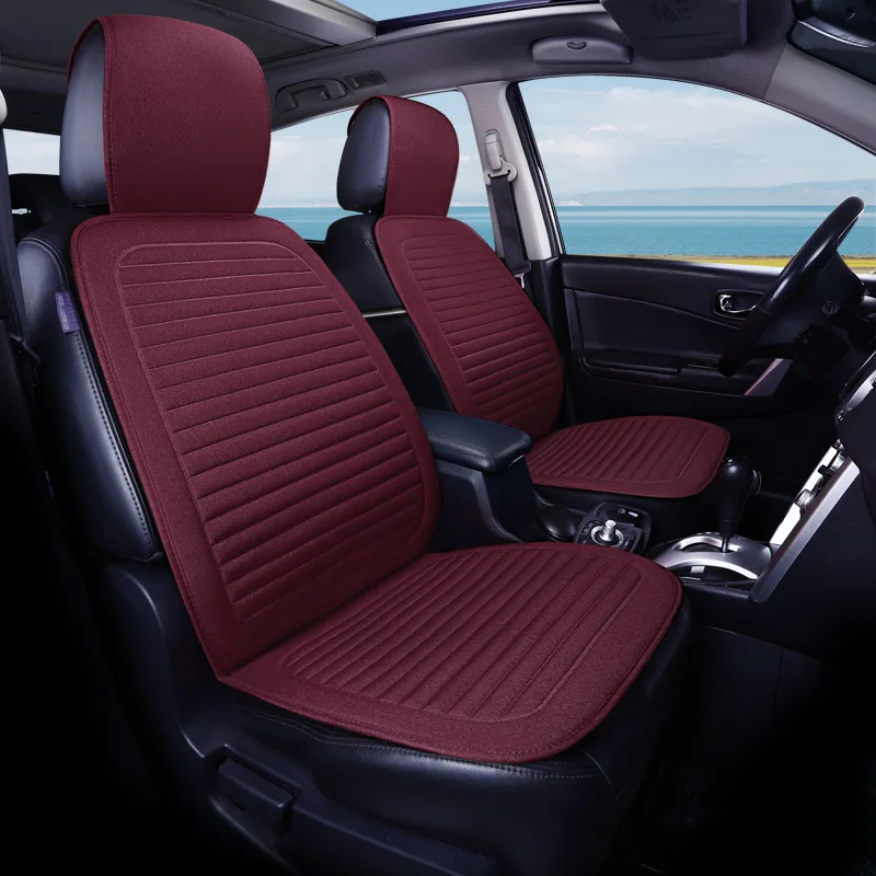 Универсальные автомобильные чехлы на сиденья для Ford Edge ⅰexplorer Ecosport Escape Expedition F-150 Falcon XR6 Fiesta Focus C-MAX fusion - Название цвета: wine red two seats