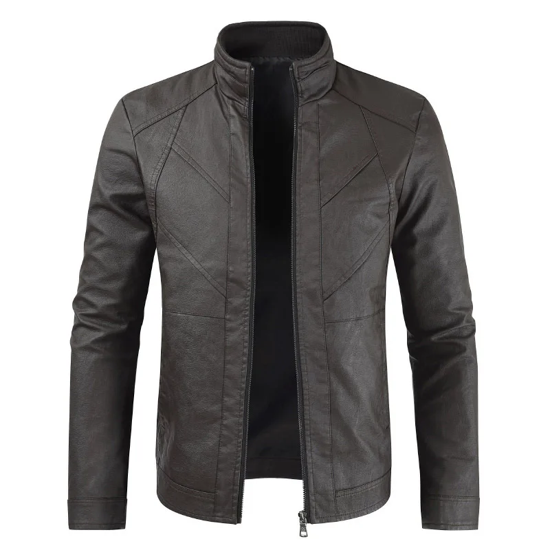 Dropshipping Men Leather Jacket Spring Men's Casual Stand collar Motorcycle PU Leather Jacket Coat Male clothes jaqueta de couro Dropshipping Men Leather Jacket Spring Men's Casual Stand collar Motorcycle PU Leather Jacket Coat Male clothes jaqueta de couro