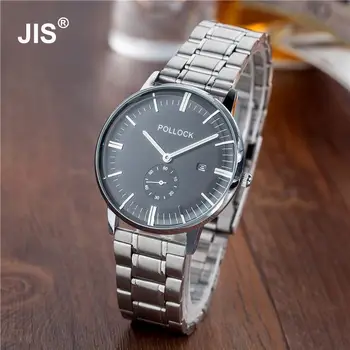 

Classic Full Stainless Steel Silver High Quality Dress Quartz Wristwatches Wrist Watch for Men Male /w Calendar