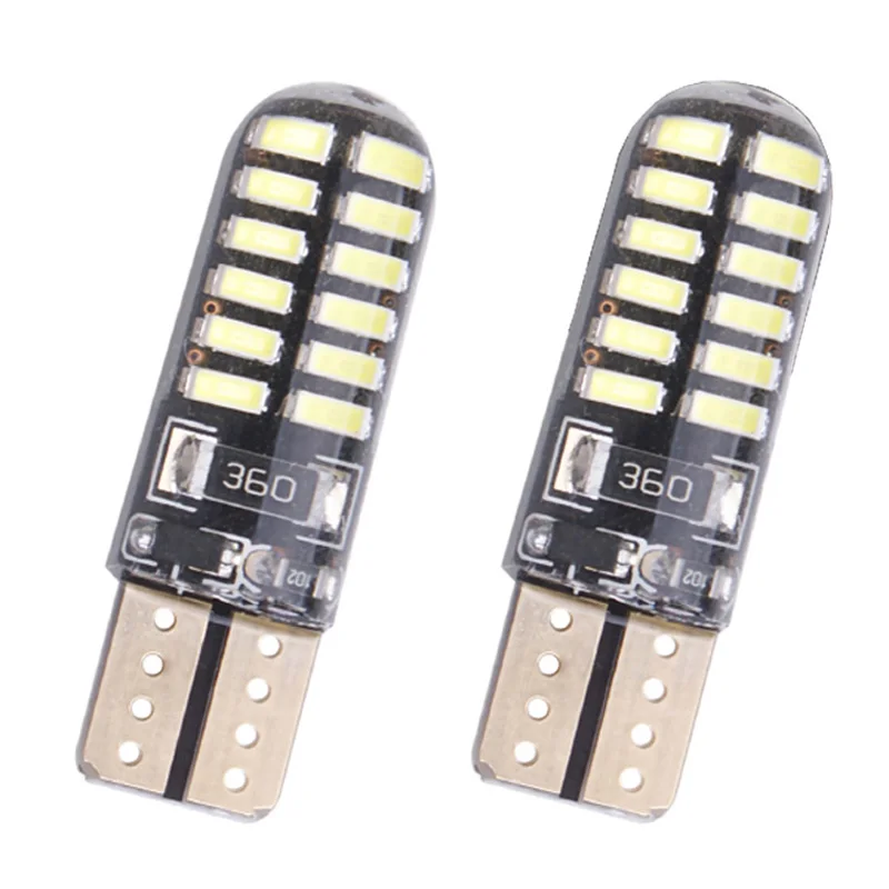 RXZ 10 шт. T10 W5W светодиодный силиконовый гелевый свет 194 168 3014 24SMD светодиодные лампы