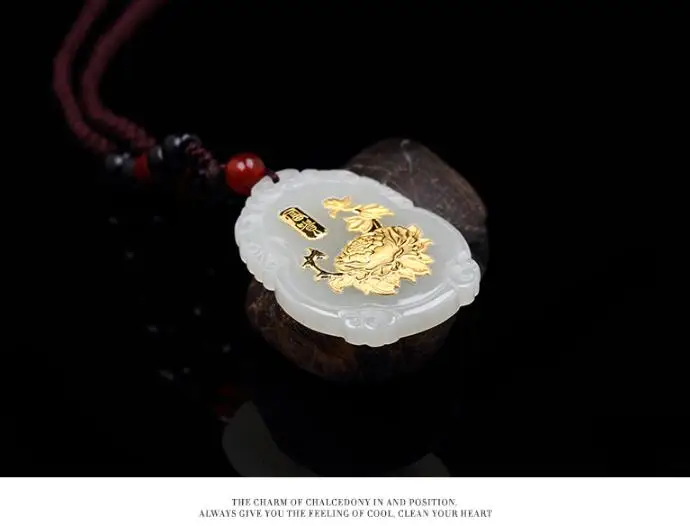 TJP Хорошее качество Оптовая скидка нефритовые подвески для мужчин женщин цветок лотоса доставка ожерелья