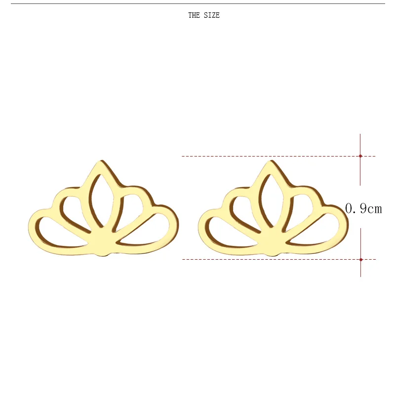 CACANA Stainless Steel Stud Earring For Women Man Lotus Gold And Silver Color Lover's Engagement Jewelry Drop Shipping
