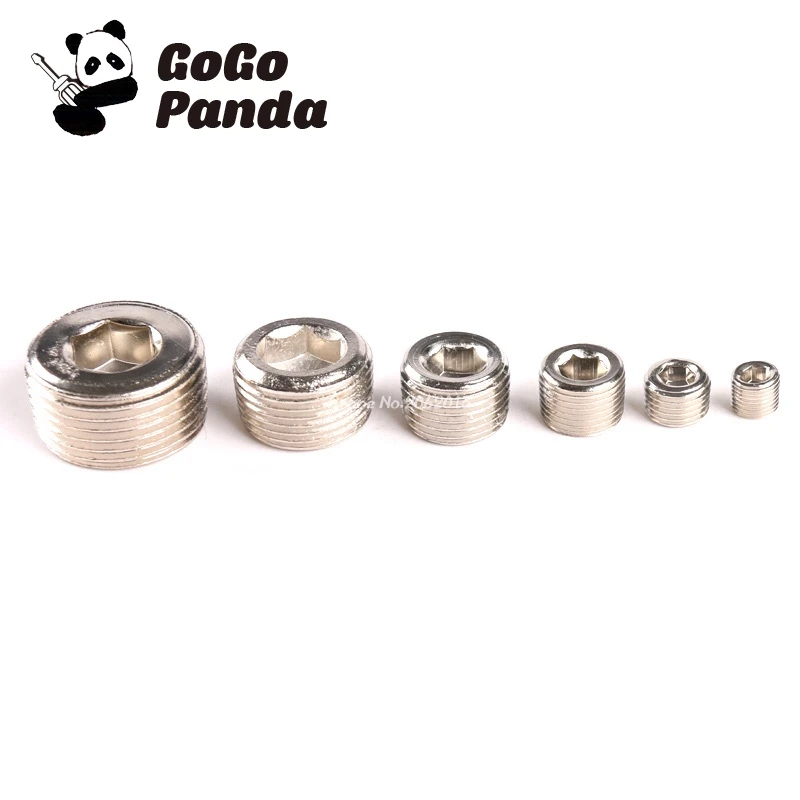 

Free Shipping Iron and copper Pneumatic Plug Fittings Plugging Hexagon 1/8" 1/4" 3/8" 1/2" 3/4" 1" inch