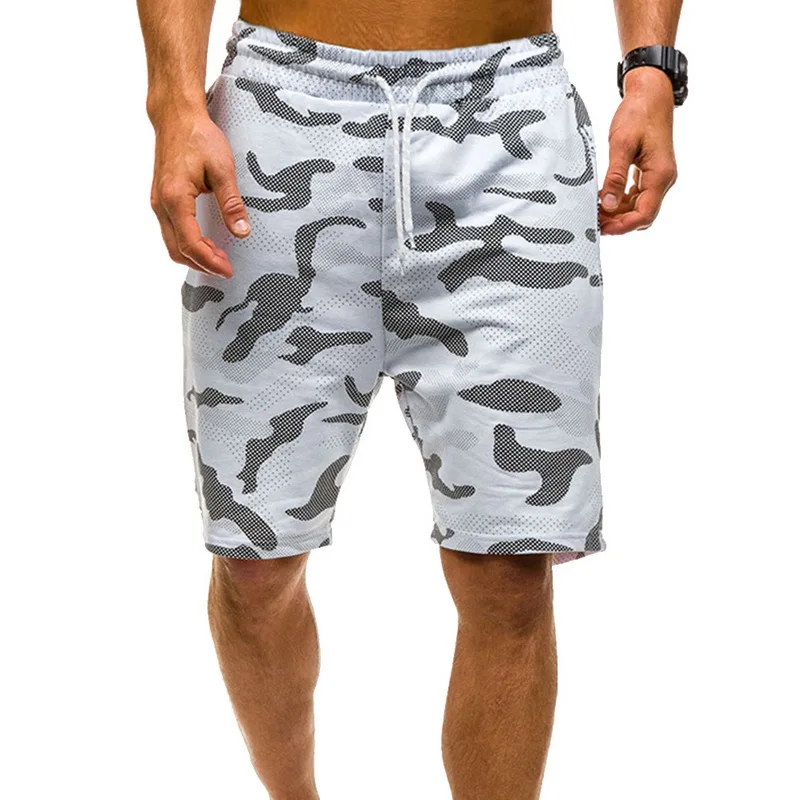 

VERTVIE 2019 Mens Camouflage Printed Shorts Elastic Waist Drawstring Fitness Loose Gym Sports Short Pants Male Camo Shorts