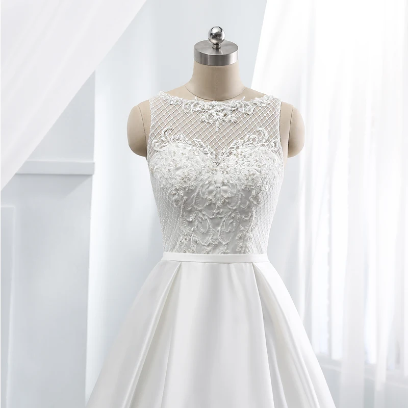 Винтажное свадебное платье с глубоким вырезом vestido de noiva, длинное свадебное платье с длинным шлейфом на заказ, свадебное платье с поясом