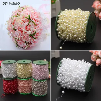 

Fishing Line Connecting Beads Abs Imitation Pearl Bead Chain Wedding Bouquet Packaging Beads String Bead DIY Holiday Decoration