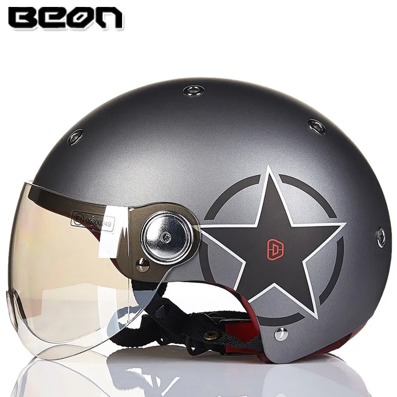 BEON B-103 шлем с открытым лицом E-BIKE moto cascos шлем винтажный скутер capacete moto rbike летний мотоциклетный rcycle шлем - Цвет: 8