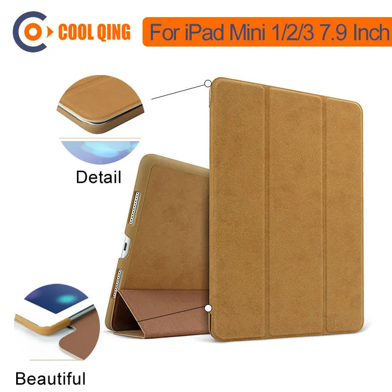 

For iPad Mini Retina 100% Original Baseus Brand Sleep/Wake Up Fold Stand Leather Case Smart Cover For iPad Mini 1 2 3 Retina