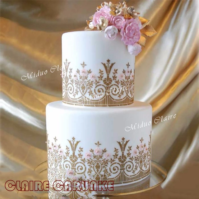 New Arrival Flower Design Stencil for Wedding Cake Fondant Damask Cake  Stencil Side Decorating Stencils Templates Mold - AliExpress