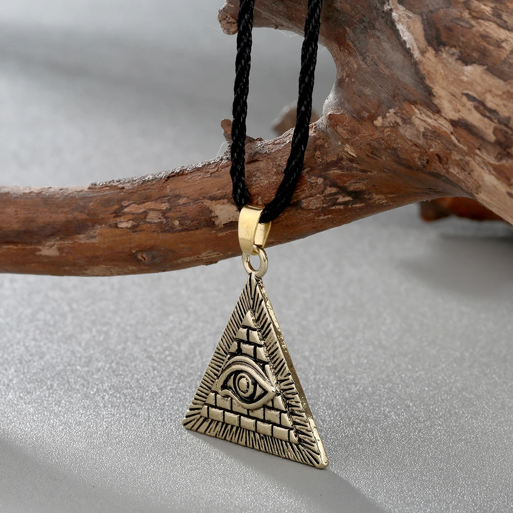 Cxwind винтажное египетское Пирамида Всевидящее сглаза ожерелье иллюминатов Египетский Шарм треугольные Подвески ожерелье s Панк ювелирные изделия