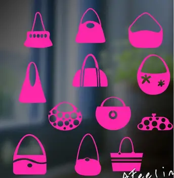 

business Showcase decoration Stickers fashion Women bag store window wall sticker