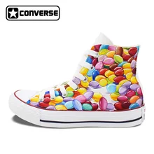 Colourful High Top Converse All Star Hand Painted Shoes Custom Original Design Chocolate Bean Men Women’s Canvas Sneakers