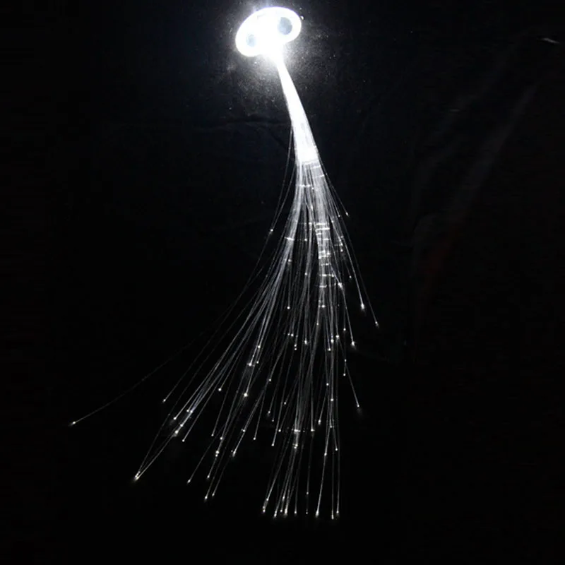 

Led Party Wedding Decoration White LED Hair Clip Light-Emitting Fiber Optic Wire Hairpin Luminous Silk Braids Styling 100pcs