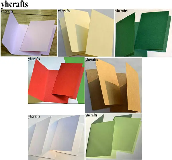 

10PCS/LOT,7 color choose White Red Pink Kraft folded blank cards Scrapbooking kit Post cards Draw toy DIY toys 7.75 x 10.8cm