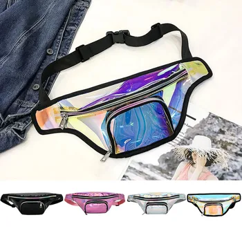 

Laser Sequins Waterproof Fanny Packs Women Fashion Waist Bag Shoulder Retro Waterproof Crossbody Bag