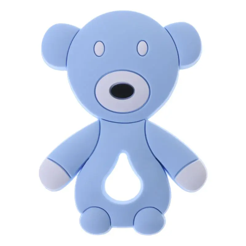 Baby Wooden Ring Infants Teether Activity Nursing Play Gym Silicone Chew Toy XS