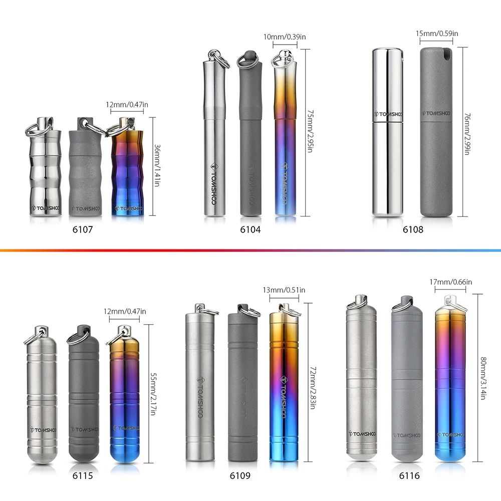 TOMSHOO Titanium EDC водонепроницаемый чехол для таблеток органайзер лекарств коробка