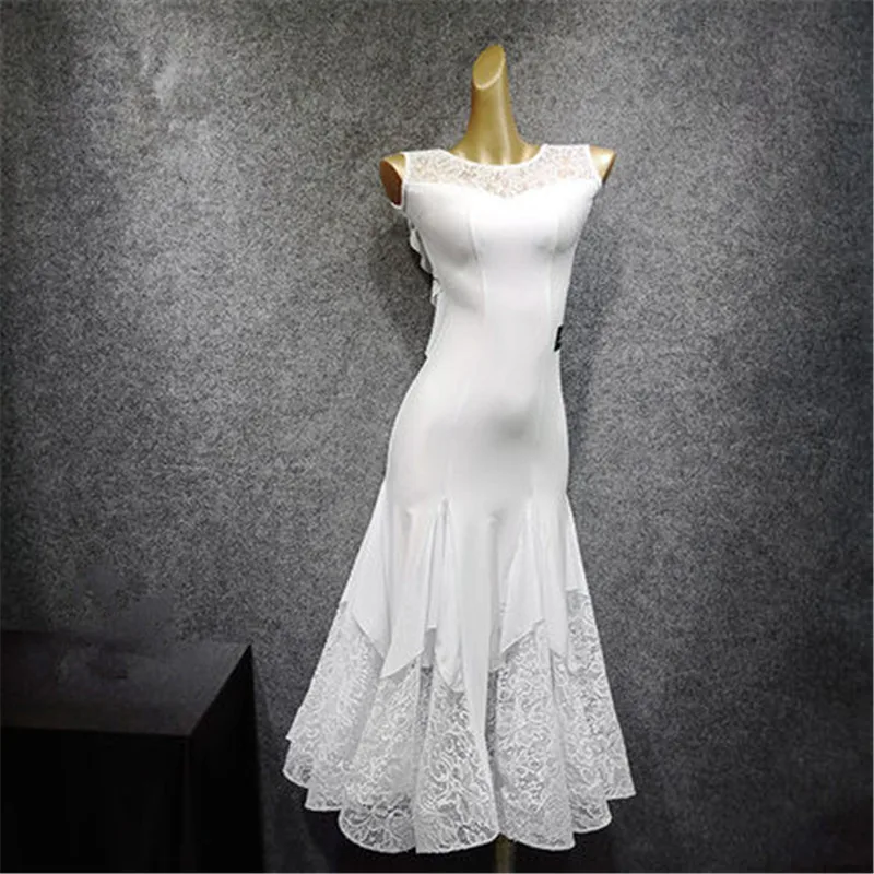 

New White lace ballroom dance competition dress dance ballroom waltz dresses standard dance dress women ballroom dress