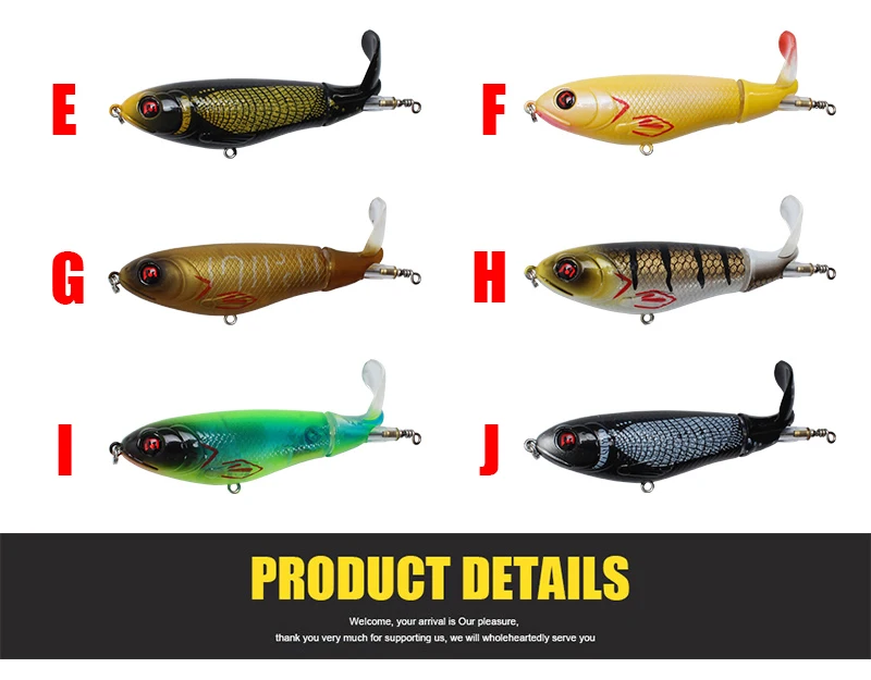 1 шт. Whopper Plopper рыболовные приманки 10 см 17 г Topwater рыболовные приманки искусственные приманки Plopper мягкий вращающийся хвост рыболовные снасти Geer