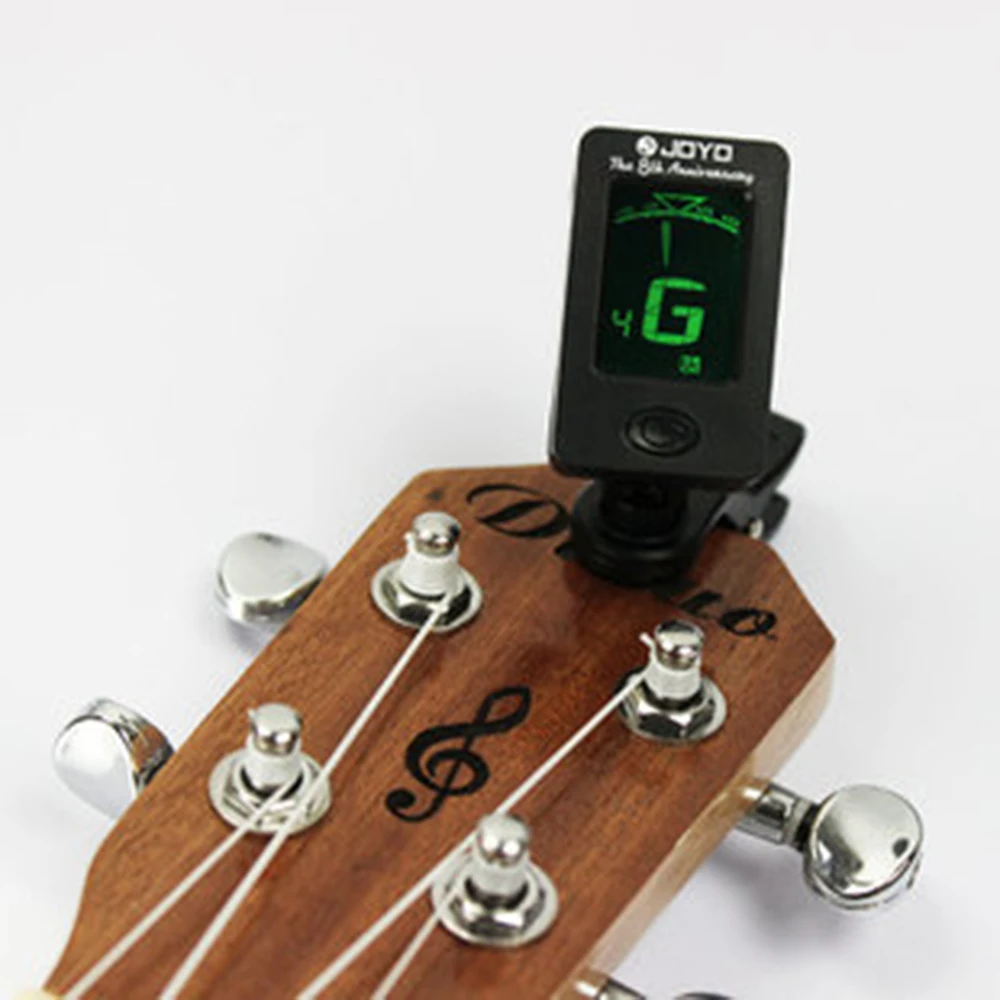 360 Degree Rotatable JOYO Guitar Bass Tuner JT-01 Mini LCD Clip-on Guitar Tuners Machines Violin Ukulele