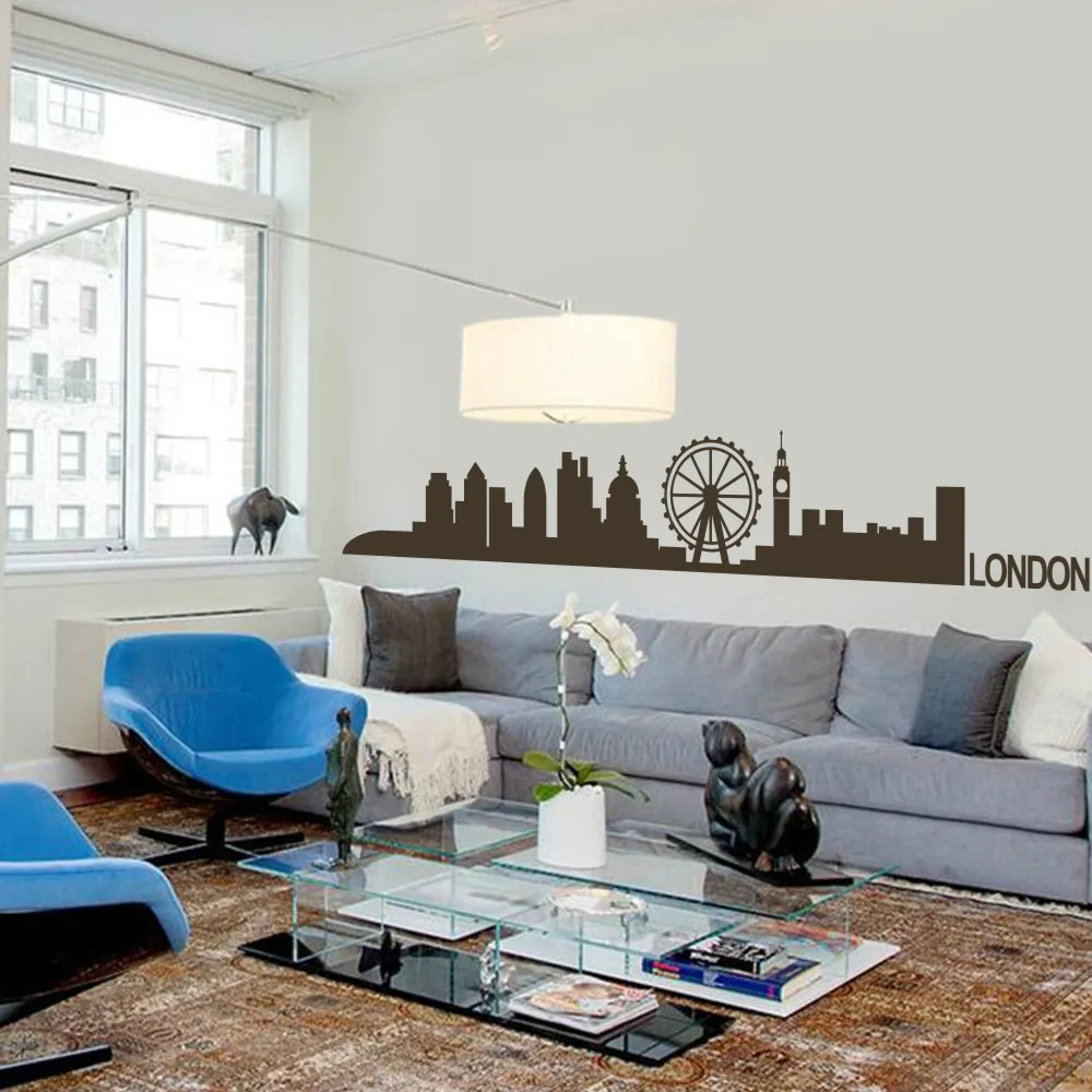 London Skyline Wall Decal Cute Vinyl wall Sticker Arts Europe City Wall