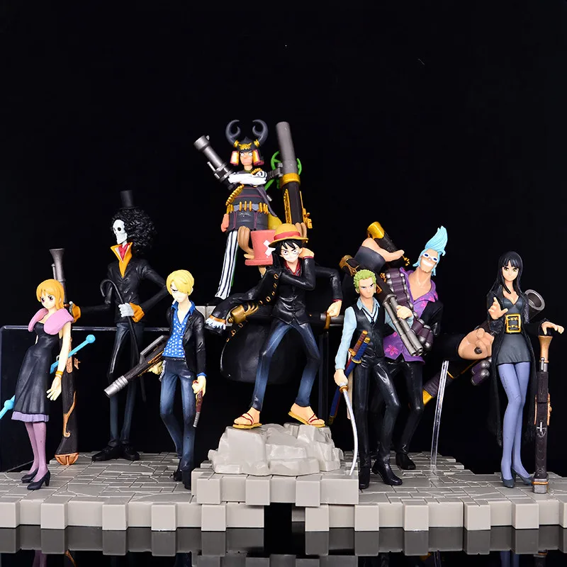 9 шт./компл. аниме экшн фигурки One Piece Luffy Zoro Sanji Nami FRANKY Robin фильм Strong World версия модели