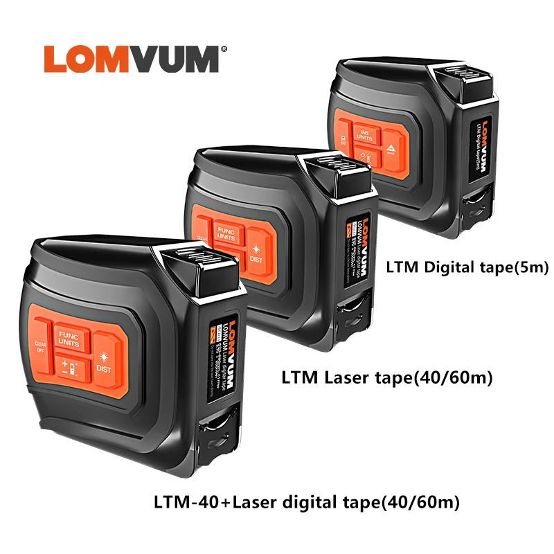 US $31.88 LOMVUM Laser TwoInOne Tape Measure Infrared Laser Electronic Digital Display Ranging MultiFunction Measurement Tool