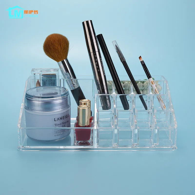LIYIMENG ماكياج المنظم كريستال الاكريليك التجميل النعش مجوهرات عرض المنزل Diy ديكور حامل أشتات حقيبة مكتب المنظمة