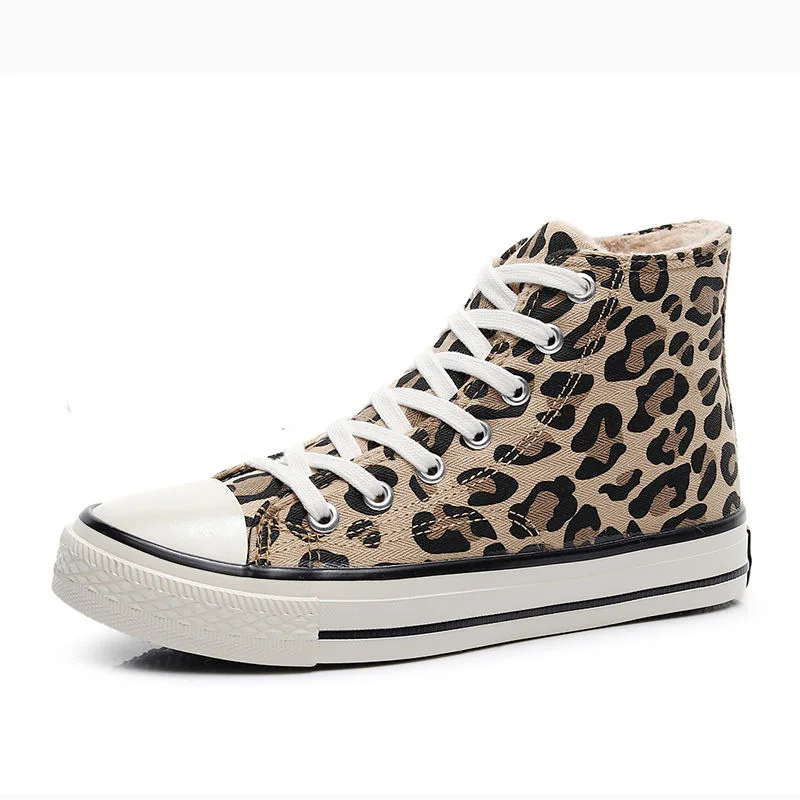 

2019 New Canvas Shoes with High and LOW Leopard Uppers Women's casual shoes