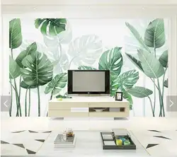 3D тропические листья настенная бумага фрески для гостиной спальни домашний Декор стены Настройка настенная бумага рулоны контактная