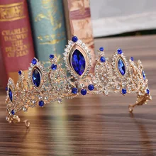 Тиара со стразами KMVEXO, тиара с красными и синими кристаллами