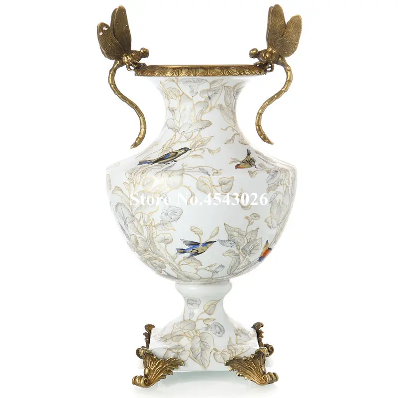 

European ornament flower tabletop vase decoration luxury ceramic ornament
