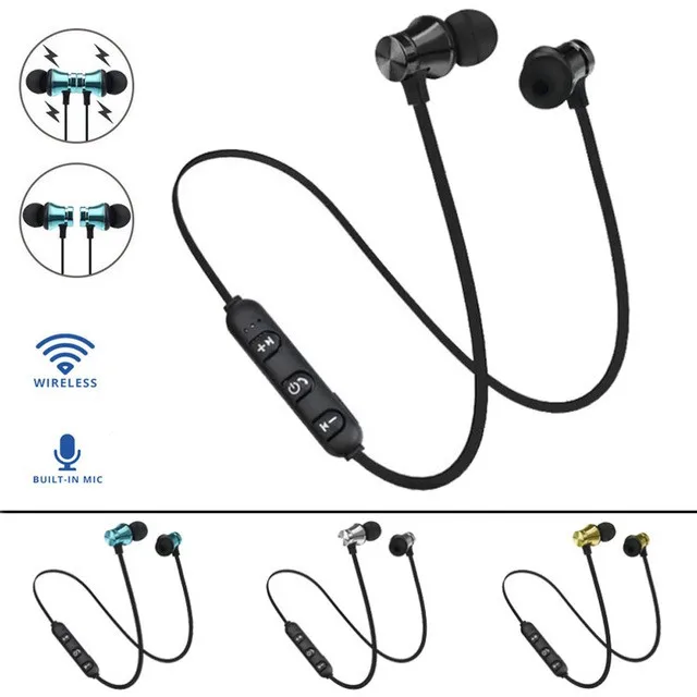 Беспроводные спортивные Bluetooth наушники стерео музыкальные для IPhone samsung магнитная