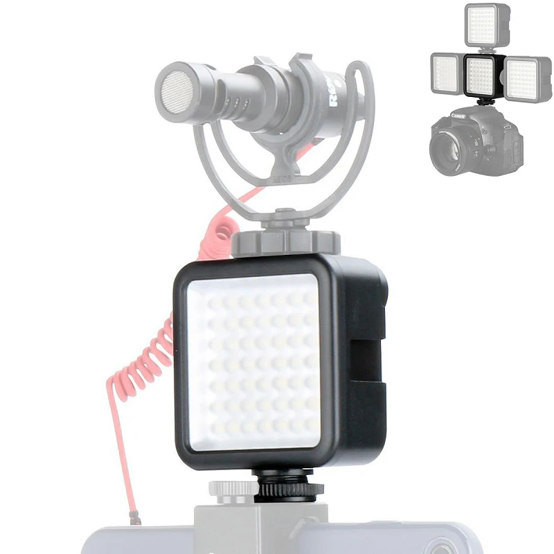 Mini on Camera LED Video Light Photography Night Fill video w 3 Hot Shoe Mount for Nikon Canon DSLR zhiyun Smooth 4 | Электроника