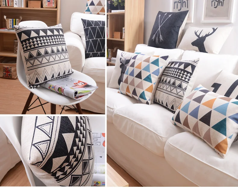 Nordic Simply Geometric Pillow Retro Deer Decorative sofa car Chair cushions home decor Throw Pillows Pillowsham cojines