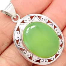 Натуральная Халцедон Цвета Аква кулон Серебро 925 пробы ювелирные украшения AP0505