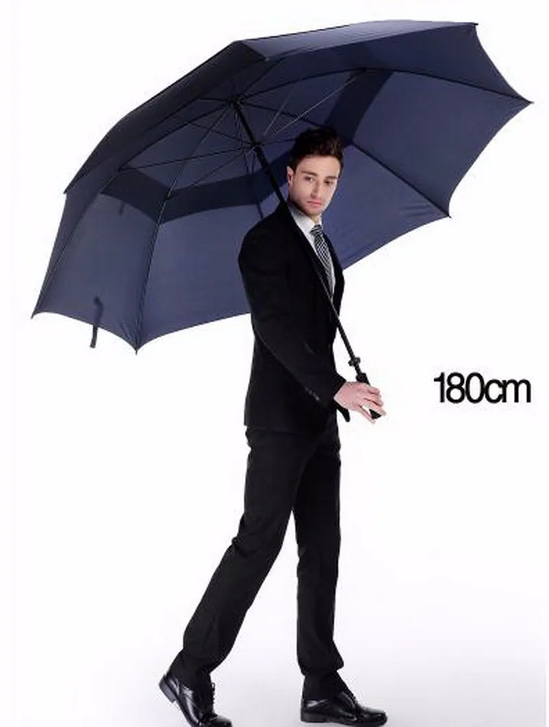 Зонт с длинной ручкой/мужской женский супер большой 180 см длинный/ручной двухслойный деловой зонтик/tb181114