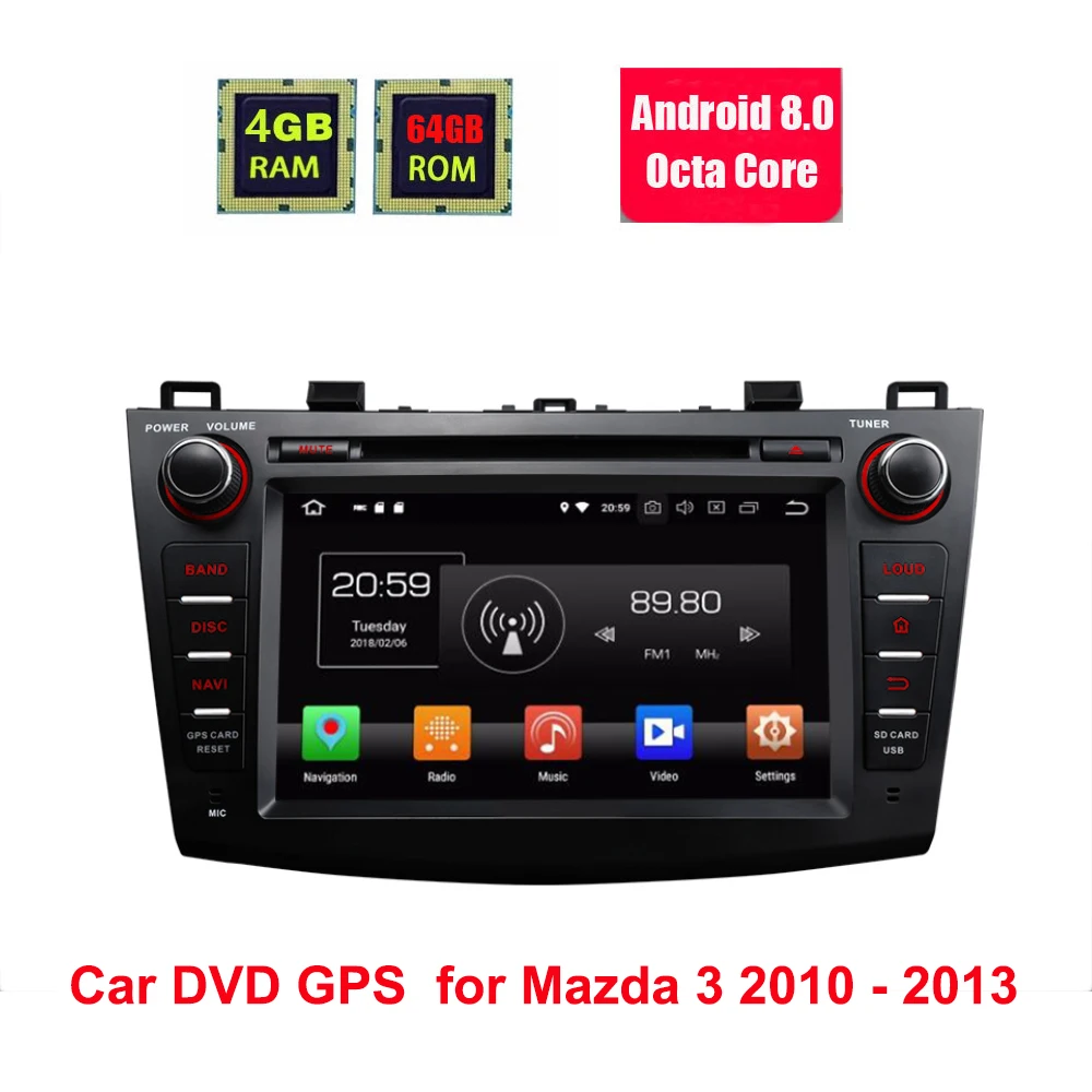 8 &quotips Octa Core Android 0 Oreo автомобиль DVD Мультимедиа Навигация GPS радио для Mazda 3 2010 2011 2012