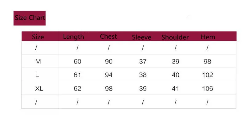 size chart T-shirt_副本