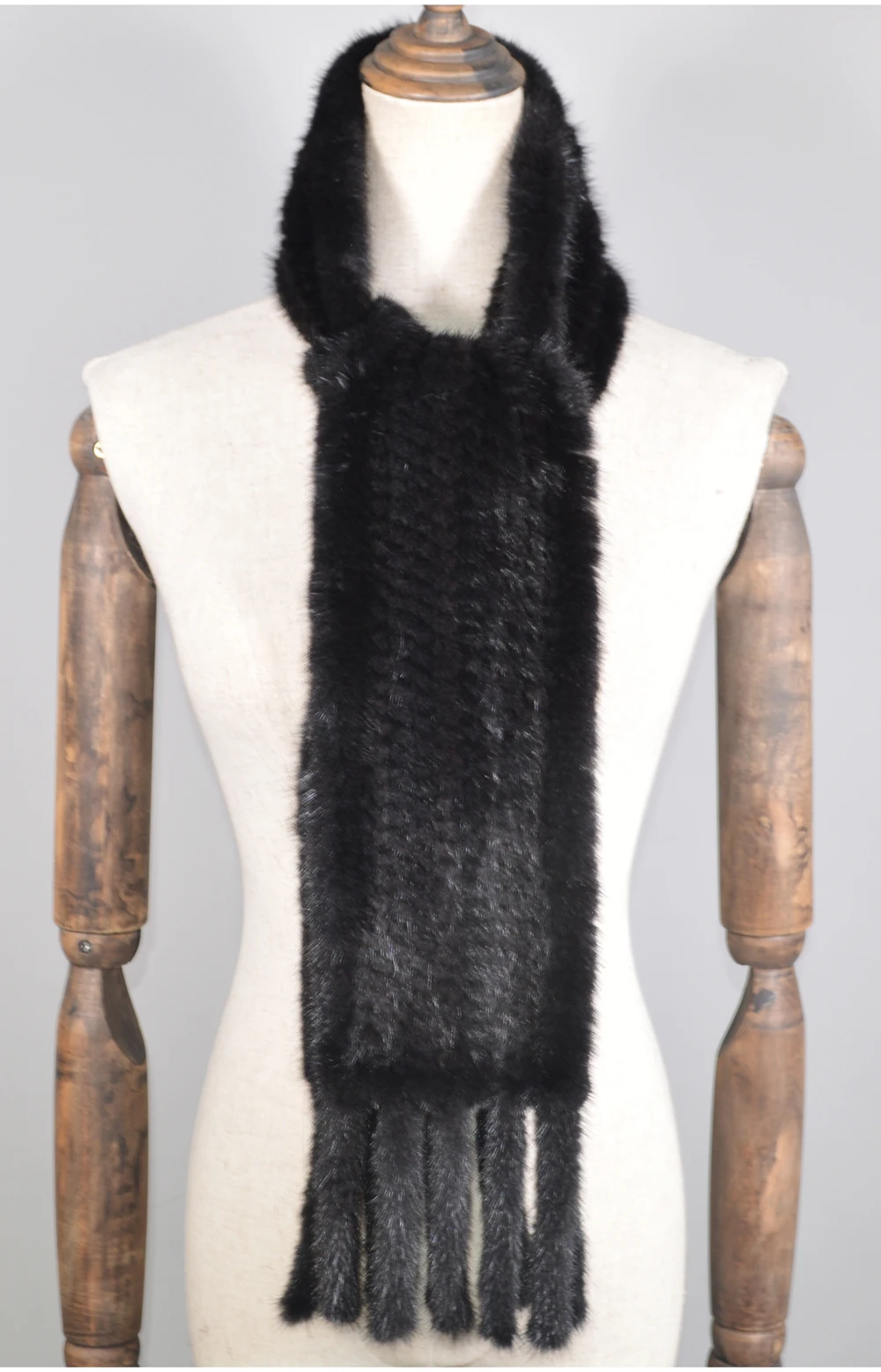 Long Style Women Real Mink Fur Scarf Genuine Real Mink Fur Scarfs Luxury Warm Soft Quality Knitted Real Mink Fur Shawl Scarves