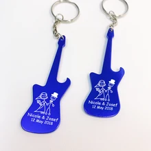 Персональный сувенир для свадебной вечеринки в форме гитары открывалка для бутылок брелок на заказ невеста и жених названия свадебный подарок для гостя