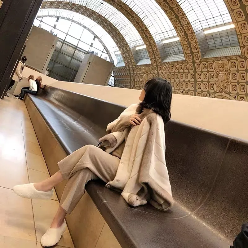 

Natural Mink fur long Winter Woman Coats Loose big code 2018 Genuine Fur Coats Women Real Mink Fur Coat Fedex SHIPPING