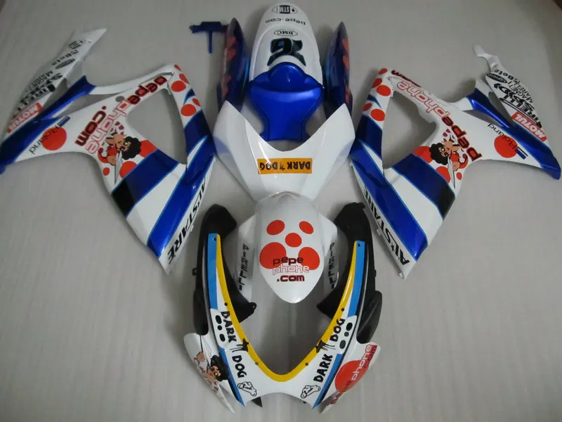 

Motorcycle Fairing kit for SUZUKI GSXR600 750 K6 06 07 GSXR 600 GSXR 750 2006 2007 ABS white colorful Fairings set+7gifts SC53