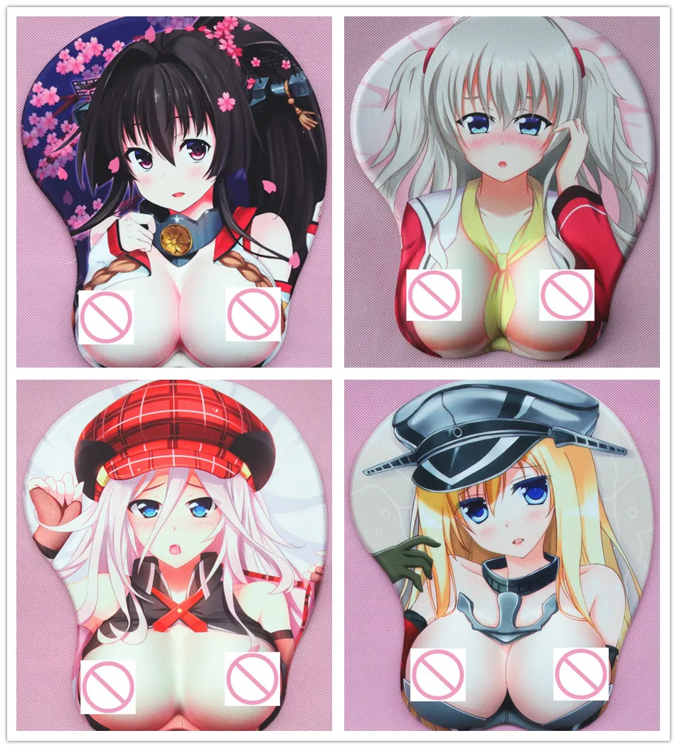 

2019 new version Japanese anime 3d mouse pad wristbands Cartoon Creative sexy mouse pad Chest beauty mouse pad Free Shipping