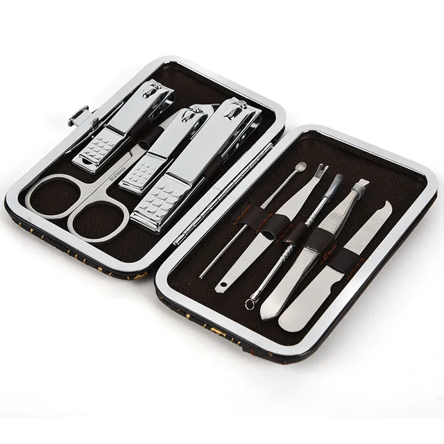 Nail Clipper Kit Stainless Steel Care Tools Set Eyebrow Nail Clipper Kit Stainless Steel Care Tools Set Eyebrow Scissors Cuticle Pusher Acne Needle