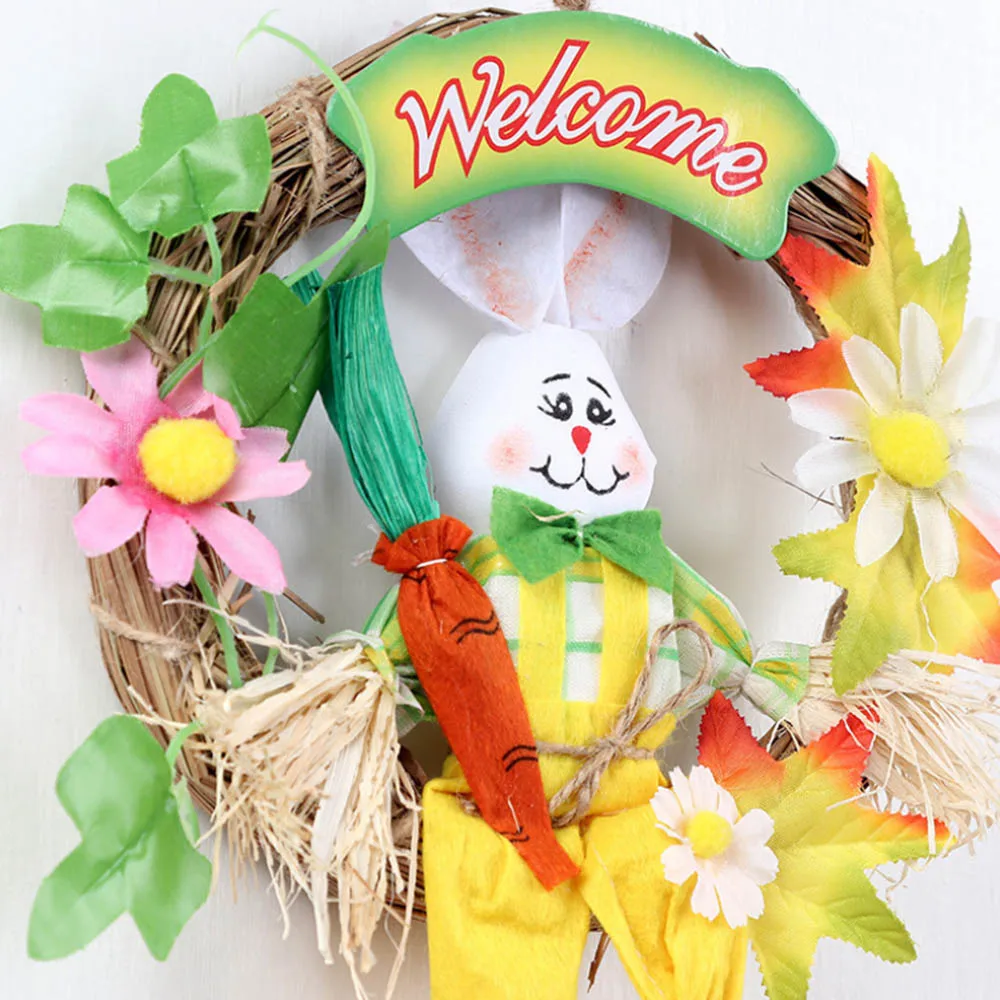 Новинка игрушка дверь висит Пасхальный кролик с морковь венок-гирлянда дома стены окна сад кролик игрушка