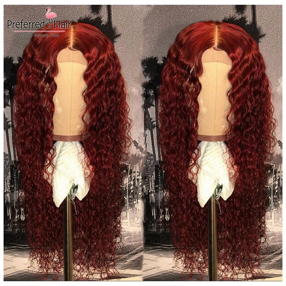 red human hair wig