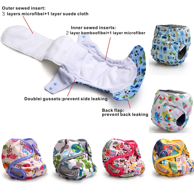 Baby Heavy Wetter Night AIO AI2 Diapers cheap and Wholesale Kawaii Diapers Double Gussets Suede